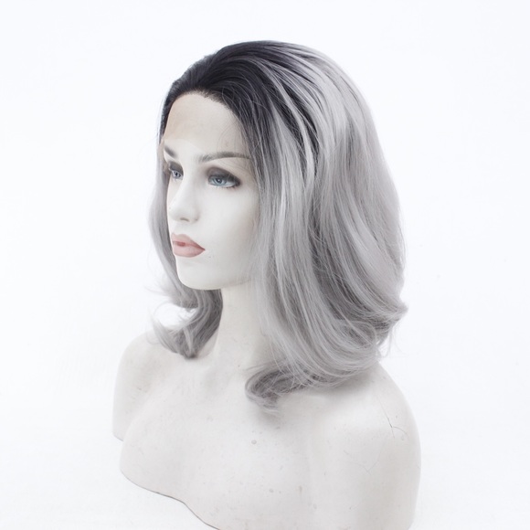 Popular Ombre 1b/Grey Color Lace Front Wigs - Picture 4 of 7